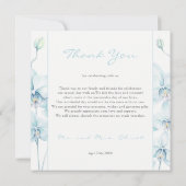 ソフトブルーオーキッド結婚ズサンキューカード 招待状 (裏面)