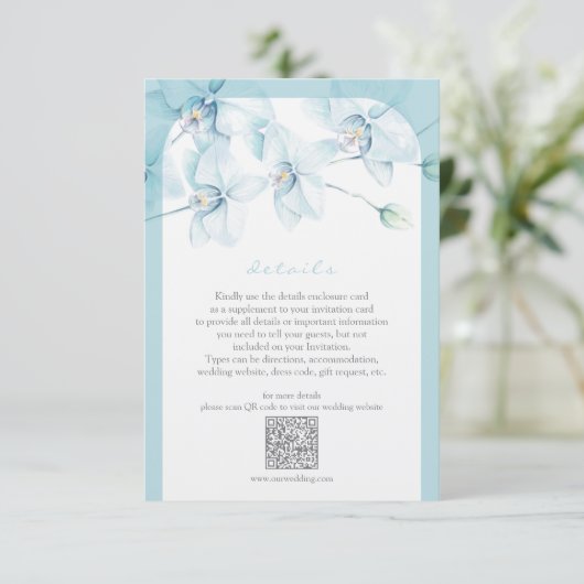 ソフトブルーオーキッド結婚ズ詳細 エンクロージャーカード (スタンド正面)