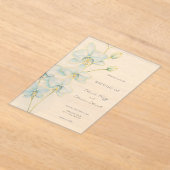 ソフトブルーオーキッド結婚ズ アクリル招待状 (レイダウン)