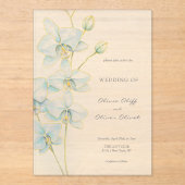ソフトブルーオーキッド結婚ズ アクリル招待状 (正面)