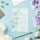 ソフトブルーオーキッド結婚ズ アクリル招待状 (インサイチュ (ウェディング))