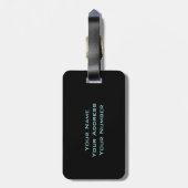 ソフトブルーカラフルにストライプお名前と機織り ラゲッジタグ (裏面縦)