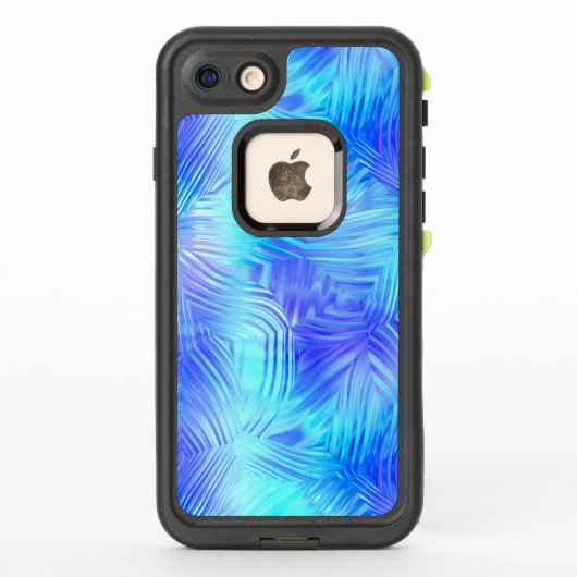 ソフトブルーガパターン(の模様が)あるラス LifeProof iPhoneケース (裏面)