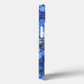 ソフトブルーガラス上のブラックレースパターン(の模様が)ある Case-Mate iPhoneケース (裏面 / 右)