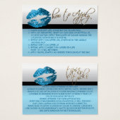 ソフトブルーグリッターリップ – 適用方法 (正面&裏面)