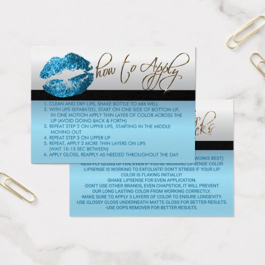 ソフトブルーグリッターリップ – 適用方法 (オフィス)