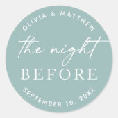 ソフトブルーグリーンリハーサルディナー | 前夜 ラウンドシール (正面)