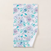 ソフトブルーグリーンヴィンテージバラパターン バスタオルセット (ハンドタオル)