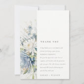 ソフトブルーグリーン多肉性フローラボタニッ結婚クス サンキューカード (正面)