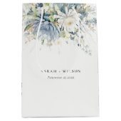 ソフトブルーグリーン多肉性フローラボタニッ結婚クス ミディアムペーパーバッグ (正面)