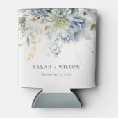 ソフトブルーグリーン多肉性フローラボタニッ結婚クス 缶クーラー (正面)