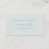 ソフトブルーグリーン多肉性フローラ結婚のウェブサイト エンクロージャーカード (裏面)