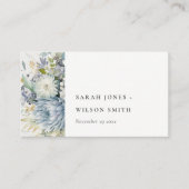 ソフトブルーグリーン多肉性フローラ結婚のウェブサイト エンクロージャーカード (正面)