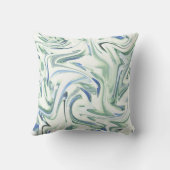 ソフトブルーグリーン水カラー旋回抽象芸術 クッション (裏面)