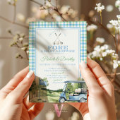 ソフトブルーグリーンPAR-TEEゴルフベビーシャワー招待状 招待状