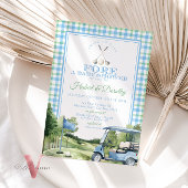 ソフトブルーグリーンPAR-TEEゴルフベビーシャワー招待状 招待状