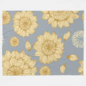 ソフトブルーグレーのサンライトスティルネス フリースブランケット (正面(横))