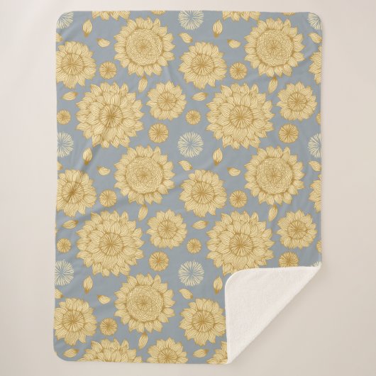ソフトブルーグレーのサンライトスティルネスII シェルパブランケット (正面)