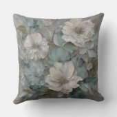 ソフトブルーグレーセージファームハウスフローラ クッション (裏面)