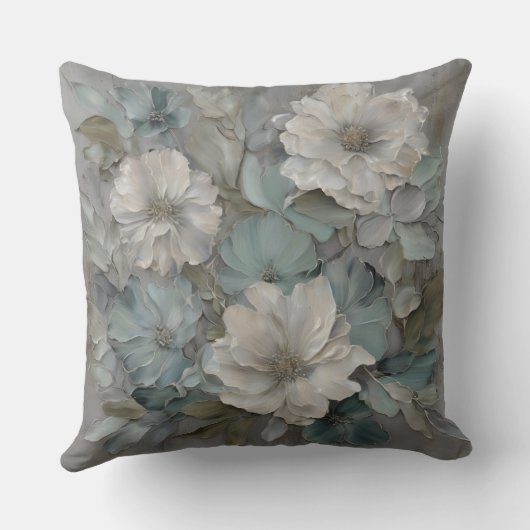 ソフトブルーグレーセージファームハウスフローラ クッション (裏面)