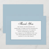 ソフトブルーシンプルの葬儀サンキューカード 招待状 (正面/裏面)