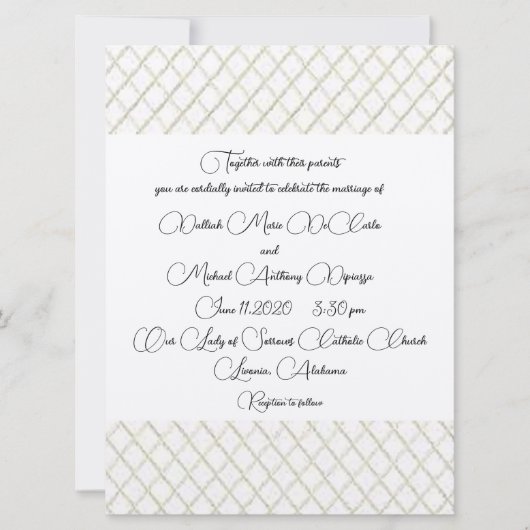 ソフトブルージオメトリックデザイン結婚式招待状 招待状 (正面)