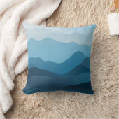 ソフトブルースのグラデーションブロック装飾用クッション クッション (ブランケット)