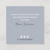 ソフトブルースカイ&ピンククラウドサンキューカード スクエア名刺 (裏面)