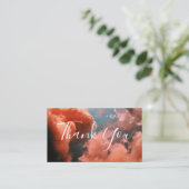 ソフトブルースカイ&ピンククラウドサンキューカード 名刺 (スタンド正面)