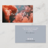 ソフトブルースカイ&ピンククラウドサンキューカード 名刺 (正面/裏面)