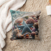 ソフトブルースターフィッシュシーシェルビーチ クッション (ブランケット)
