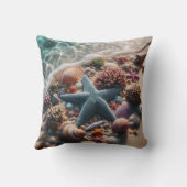 ソフトブルースターフィッシュシーシェルビーチ クッション (裏面)