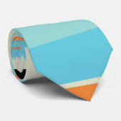 ソフトブルーストライプとオレンジの水平の色調のオプション ネクタイ (ロール)