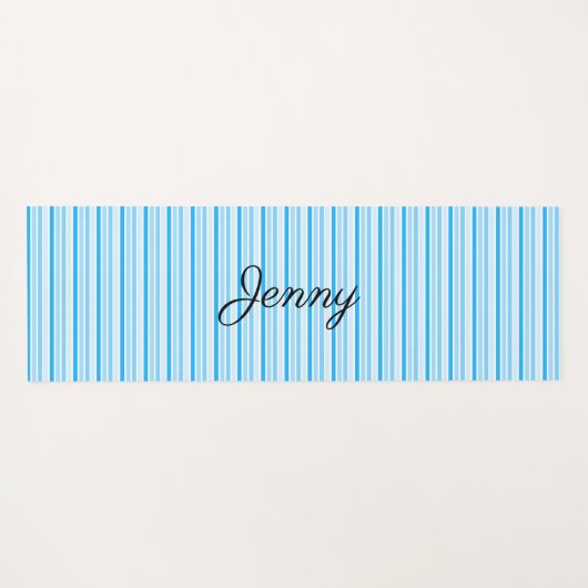 ソフトブルーストライプのヨガパーソナライズされたマット ヨガマット (裏面(横))