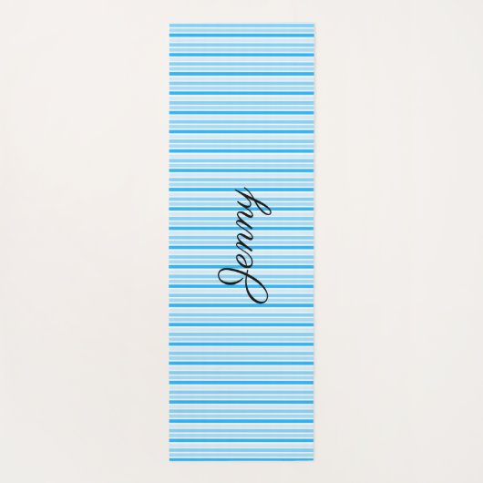 ソフトブルーストライプのヨガパーソナライズされたマット ヨガマット (裏面)