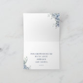 ソフトブルーテディスイングベビーシャワー サンキューカード (内部)