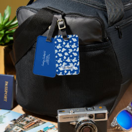 ソフトブルーデイジーフラワーズボタニカル春フローラ ラゲッジタグ