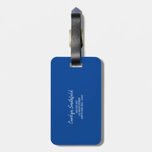 ソフトブルーデイジーフラワーズボタニカル春フローラ ラゲッジタグ (裏面縦)