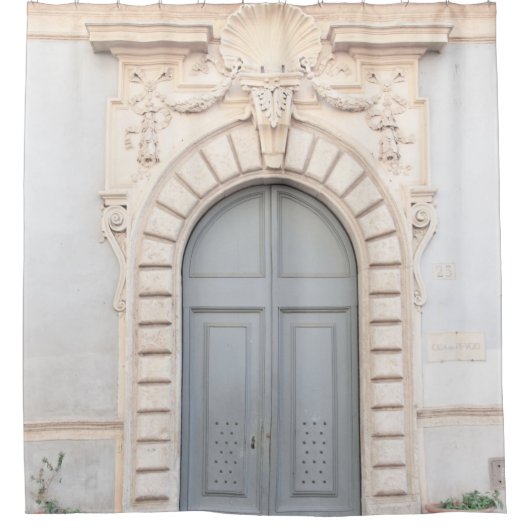 ソフトブルードアトラステヴェレローマ#1 #pastel #wall シャワーカーテン (正面)