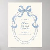 ソフトブルーハンドドロッドボウブライダルシャワーへようこそ ポスター (正面)