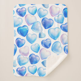ソフトブルーハートシャーパブランケット（小） シェルパブランケット