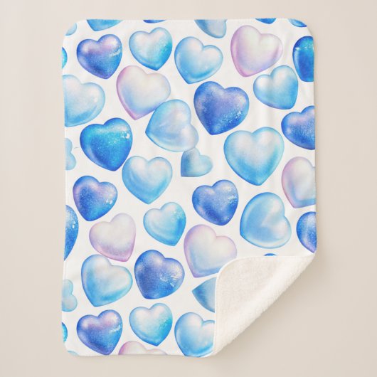 ソフトブルーハートシャーパブランケット(小) シェルパブランケット (正面)