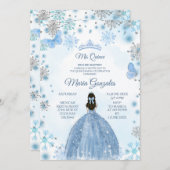 ソフトブルーバタフライ&ウィンターシーズンスウィート15th Inv 招待状 (正面/裏面)