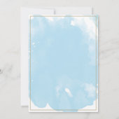 ソフトブルーバプテスマ招待状と金ゴールドアクセント 招待状 (裏面)