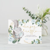 ソフトブルーバラゾウ緑おむつラッフル エンクロージャーカード (スタンド正面)