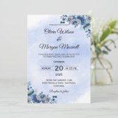 ソフトブルーバラ結婚式招待状 招待状 (スタンド正面)