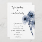 ソフトブルーバラ結婚式招待状 招待状 (正面/裏面)