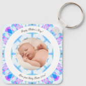 ソフトブルーパステルカスタムズの母の日の写真ギフト キーホルダー (裏面)