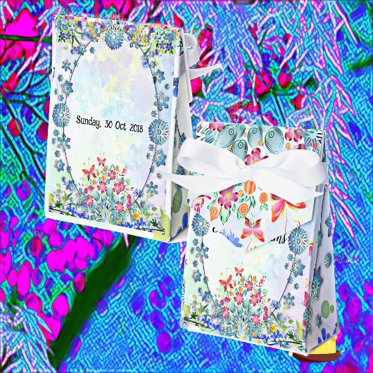 ソフトブルーパステルパープルアジランゲアオーバル誕生日リ フェイバーボックス