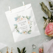 ソフトブルーピンク咲き花ブライダルありがとう フェイバーバッグ